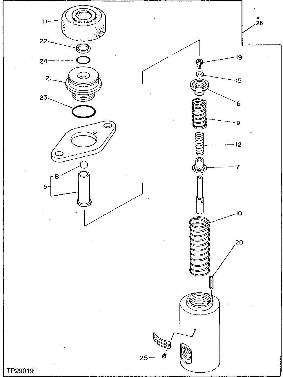 Схема запчастей John Deere 95D - 96 - FOOT OPERATED PROPEL SPEED CONTROL VALVE 3360 - EXCAVATOR 33