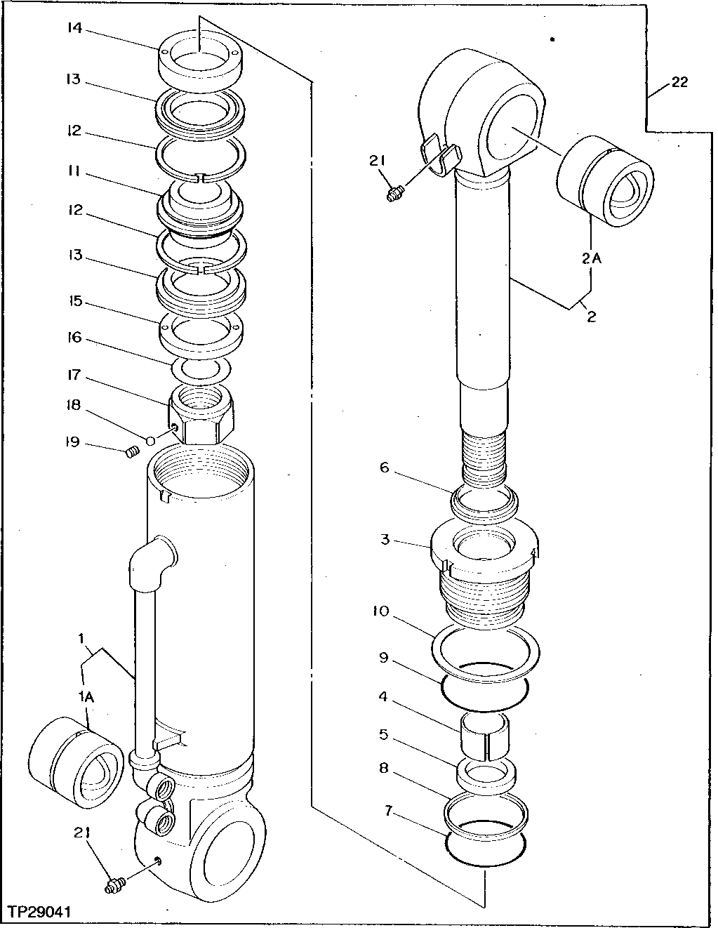 Схема запчастей John Deere 95D - 112 - RIGHT BLADE CYLINDER 3360 - EXCAVATOR 33