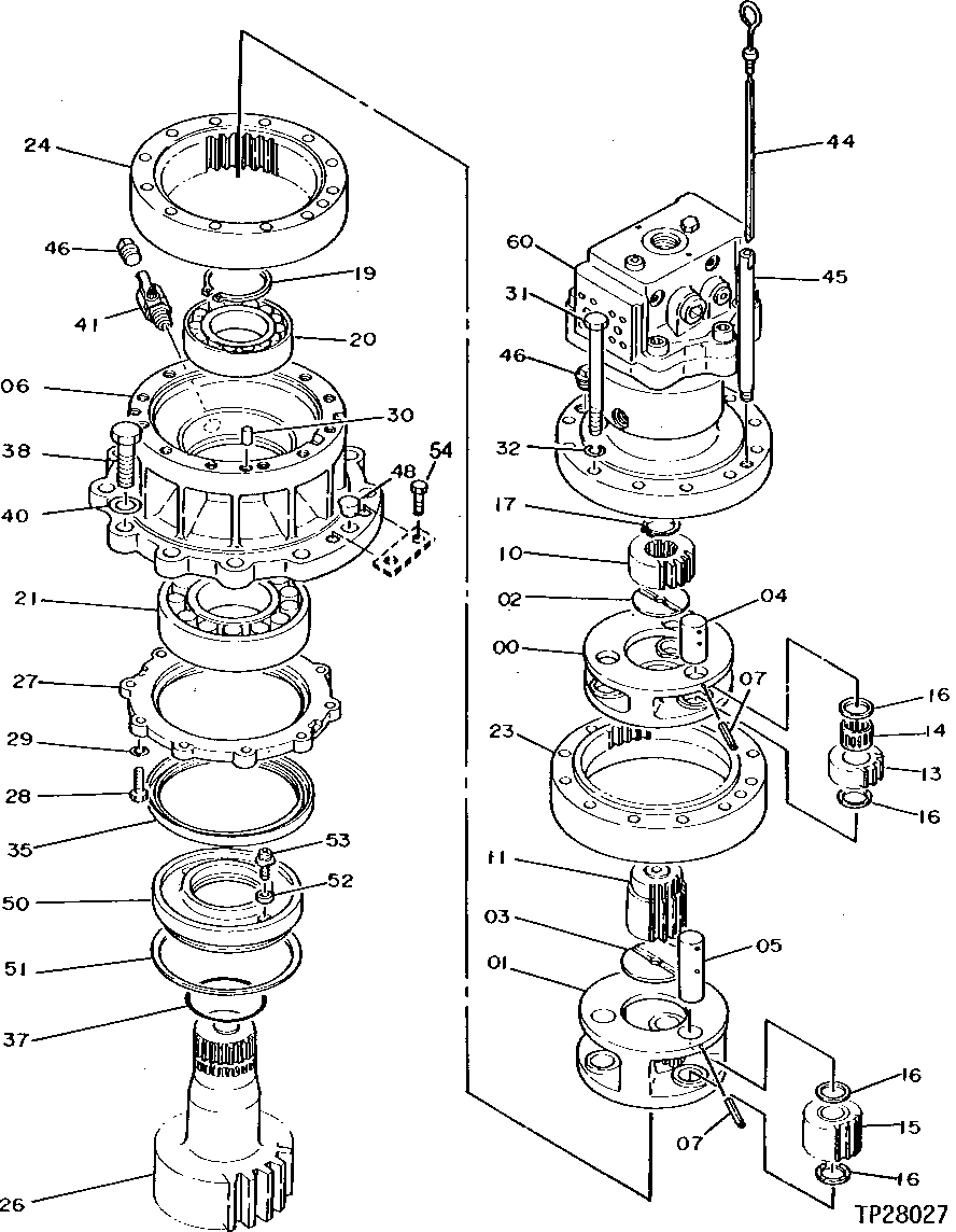 Схема запчастей John Deere 95D - 2 - SWING DRIVE 4360 - SWING, ROTATION OR PIVOTING SYSTEM 43