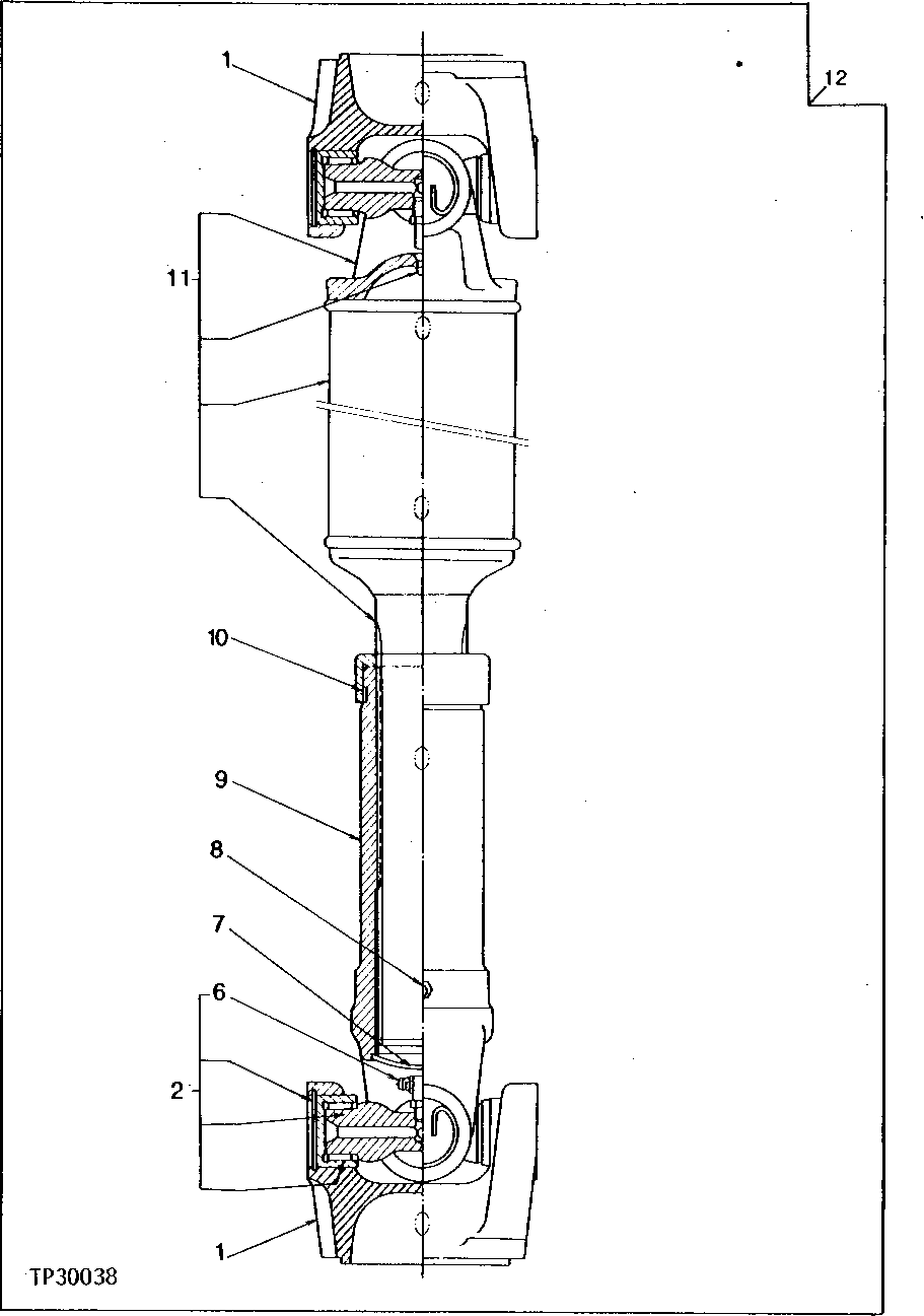 Схема запчастей John Deere 95D - 4 - FRONT DRIVE SHAFT 240 - AXLES AND SUSPENSION SYSTEMS 2