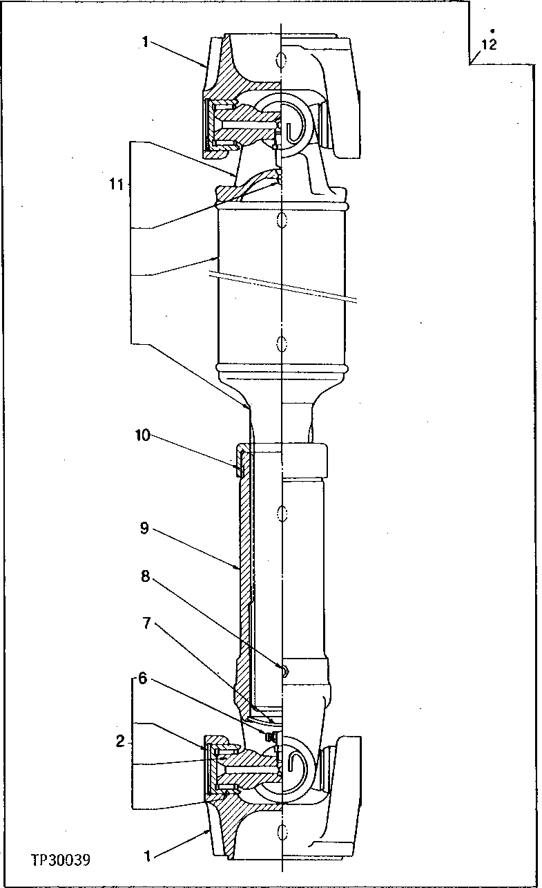 Схема запчастей John Deere 95D - 6 - REAR DRIVE SHAFT 240 - AXLES AND SUSPENSION SYSTEMS 2