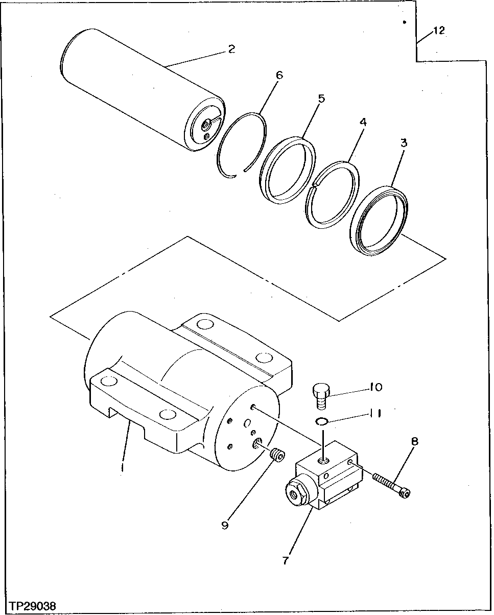 Схема запчастей John Deere 95D - 2 - FRONT AXLE LOCK CYLINDER 260 - AXLES AND SUSPENSION SYSTEMS 2