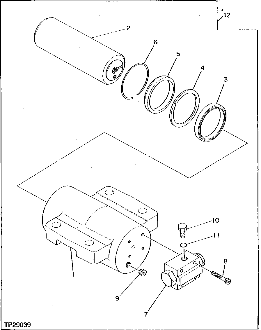 Схема запчастей John Deere 95D - 4 - FRONT AXLE LOCK CYLINDER 260 - AXLES AND SUSPENSION SYSTEMS 2