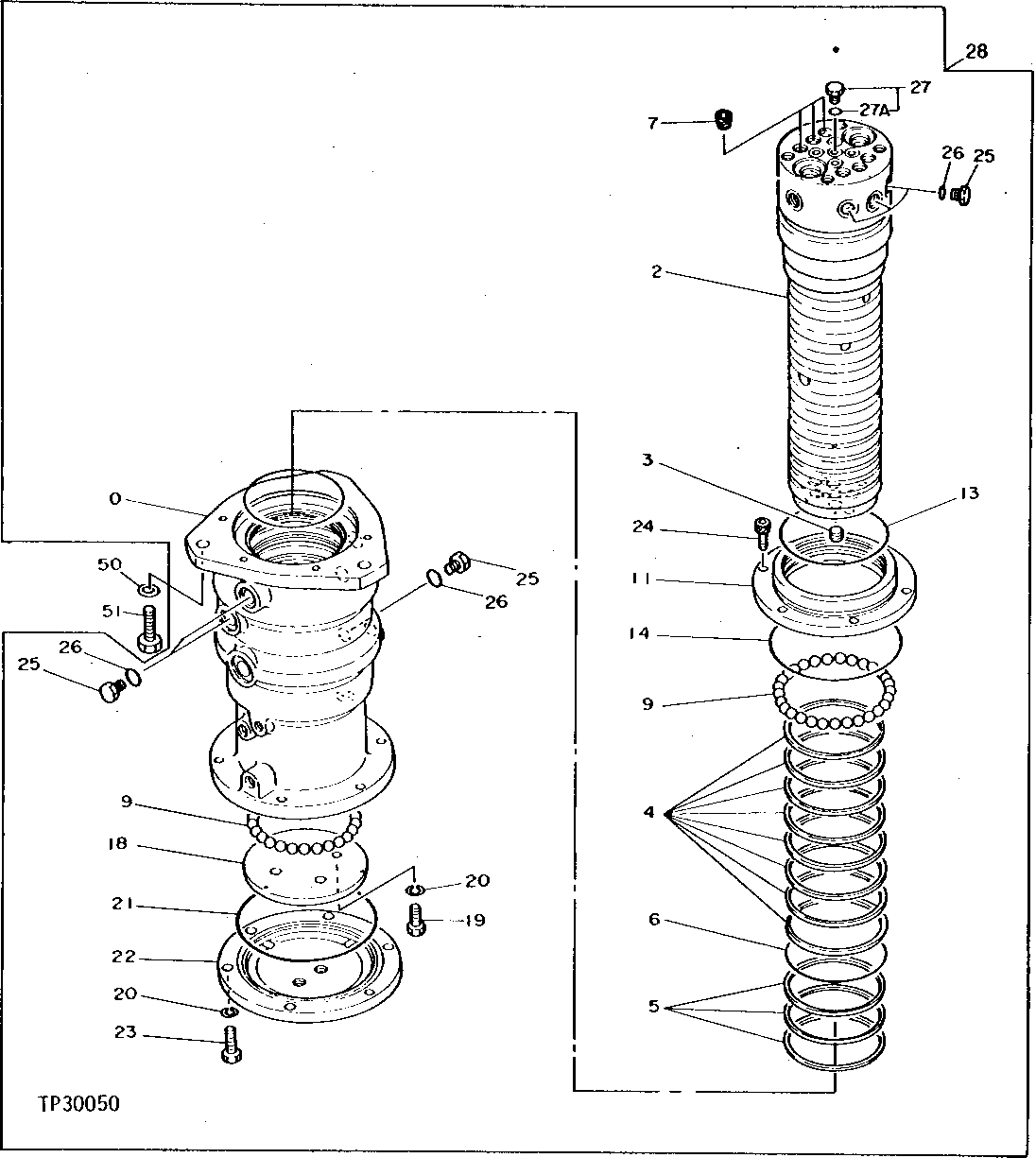 Схема запчастей John Deere 95D - 6 - ROTARY MANIFOLD 260 - AXLES AND SUSPENSION SYSTEMS 2