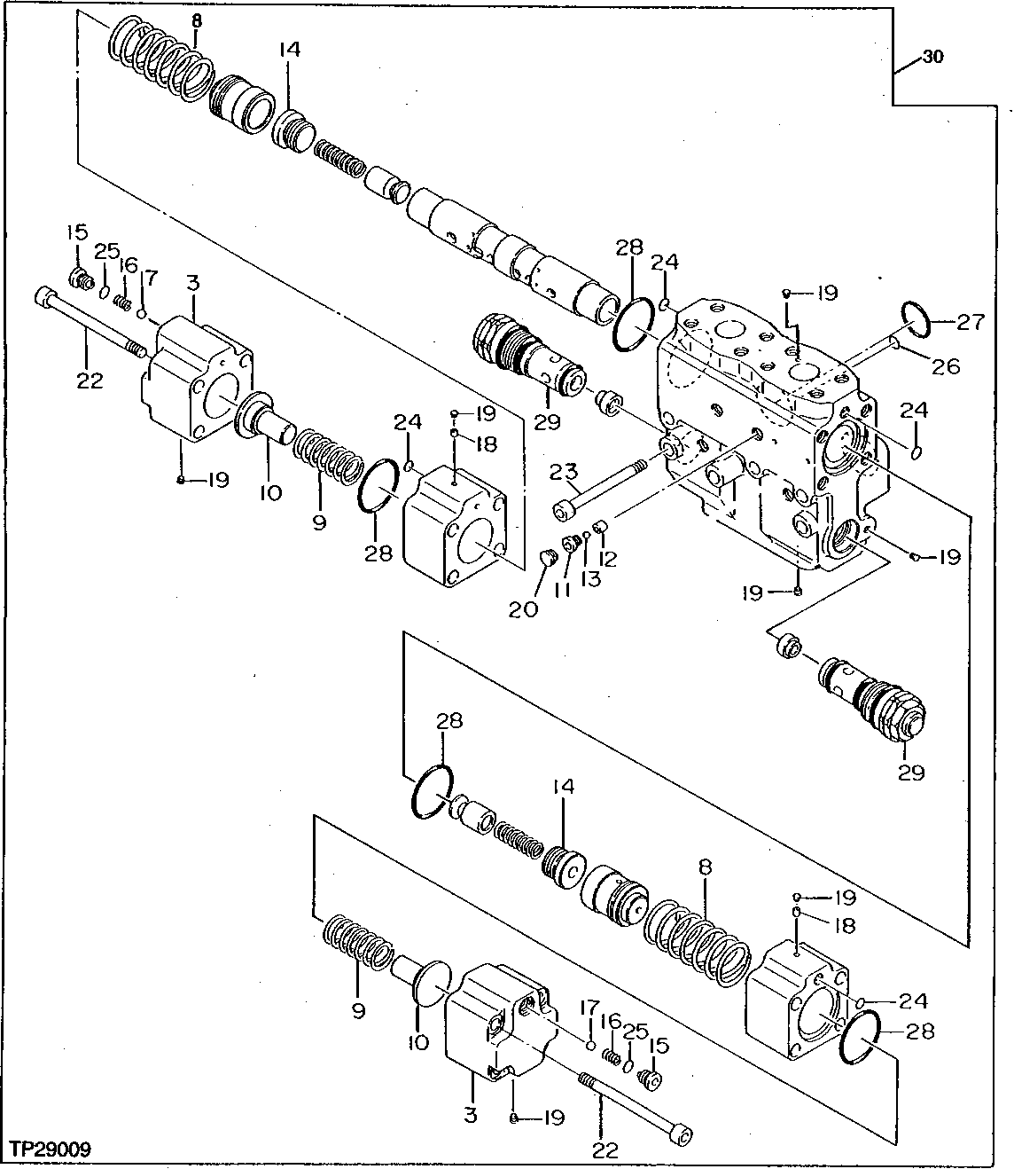 Схема запчастей John Deere 95D - 18 - PROPEL MOTOR COUNTERBALANCE VALVE 260 - AXLES AND SUSPENSION SYSTEMS 2