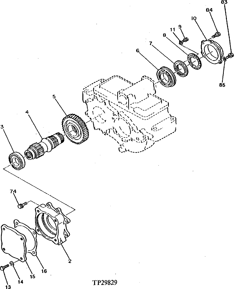 Схема запчастей John Deere 95D - 4 - TRANSMISSION COUNTERSHAFT 315 - TRANSMISSION 3