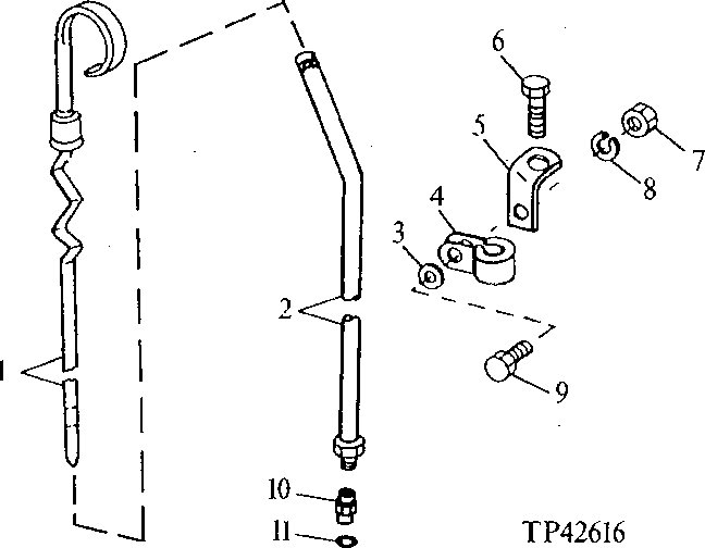 Схема запчастей John Deere 95D - 3 - ENGINE OIL DIPSTICK 407 - ENGINE 4