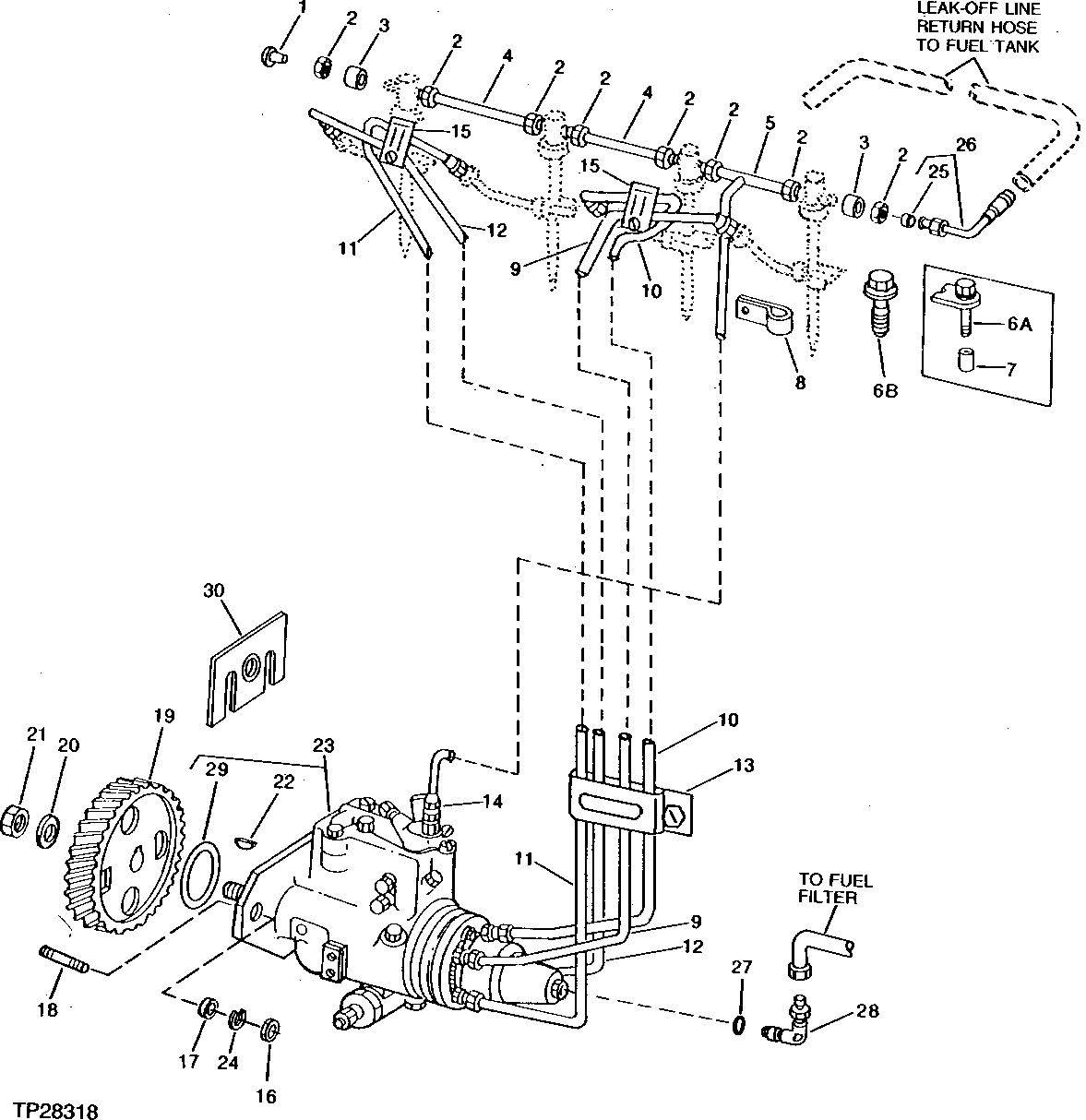 Схема запчастей John Deere 95D - 4 - FUEL INJECTION SYSTEM 413 - ENGINE 4