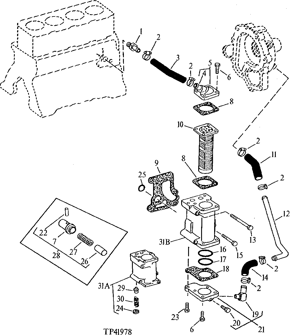 Схема запчастей John Deere 95D - 2 - ENGINE OIL COOLER 419 - ENGINE 4