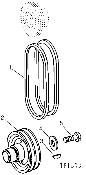 Схема запчастей John Deere 95D - 2 - FAN BELT AND CRANKSHAFT PULLEY 429 - ENGINE 4