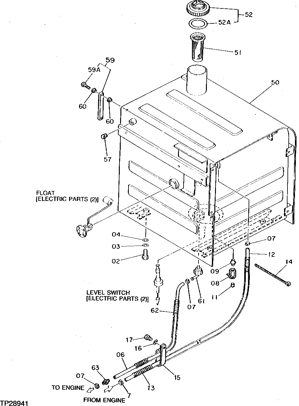 Схема запчастей John Deere 95D - 2 - FUEL TANK 560 - ENGINE AUXILIARY 5