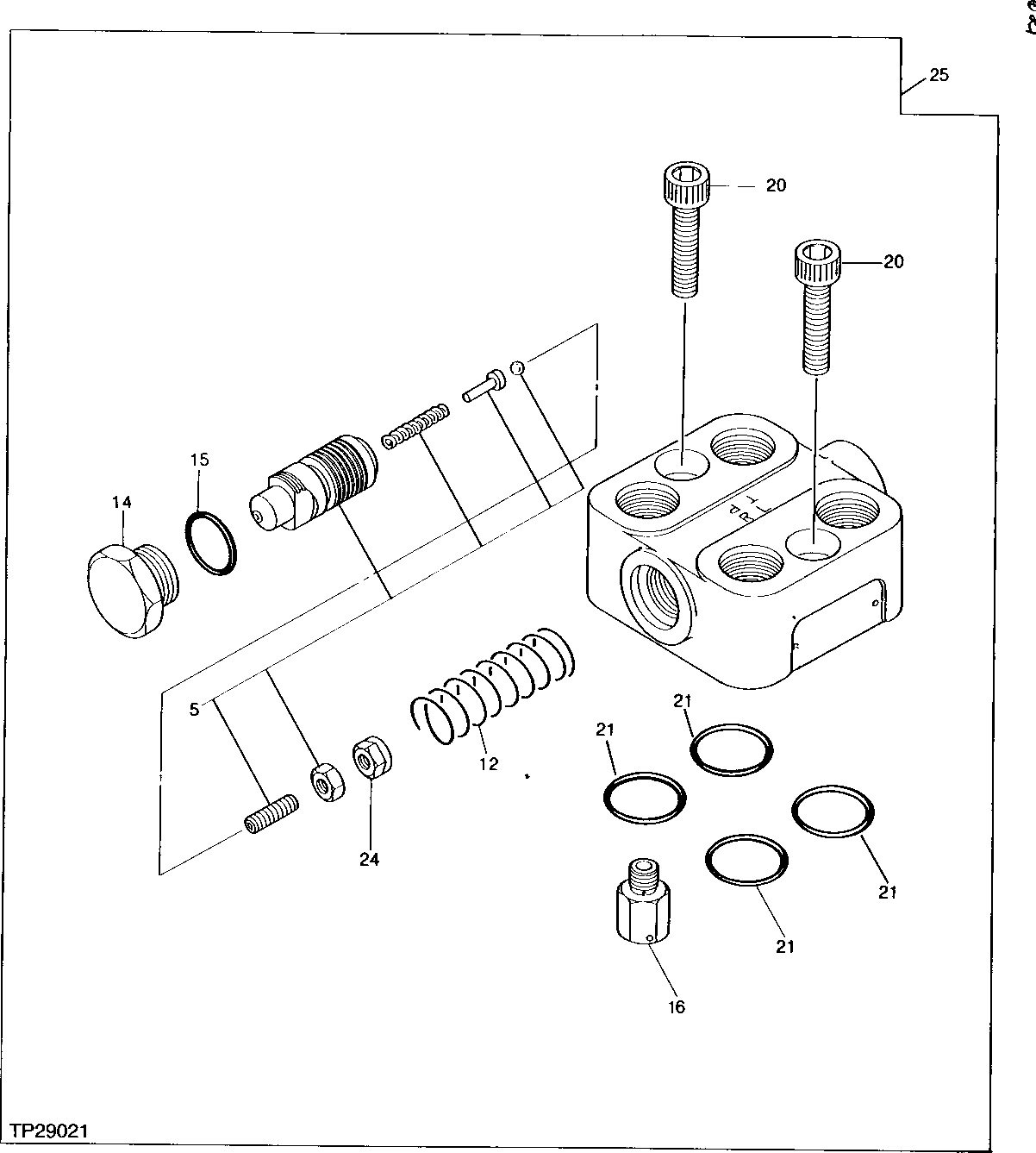 Схема запчастей John Deere 95D - 10 - STEERING FLOW CONTROL AND RELIEF VALVE 960 - STEERING SYSTEM 9