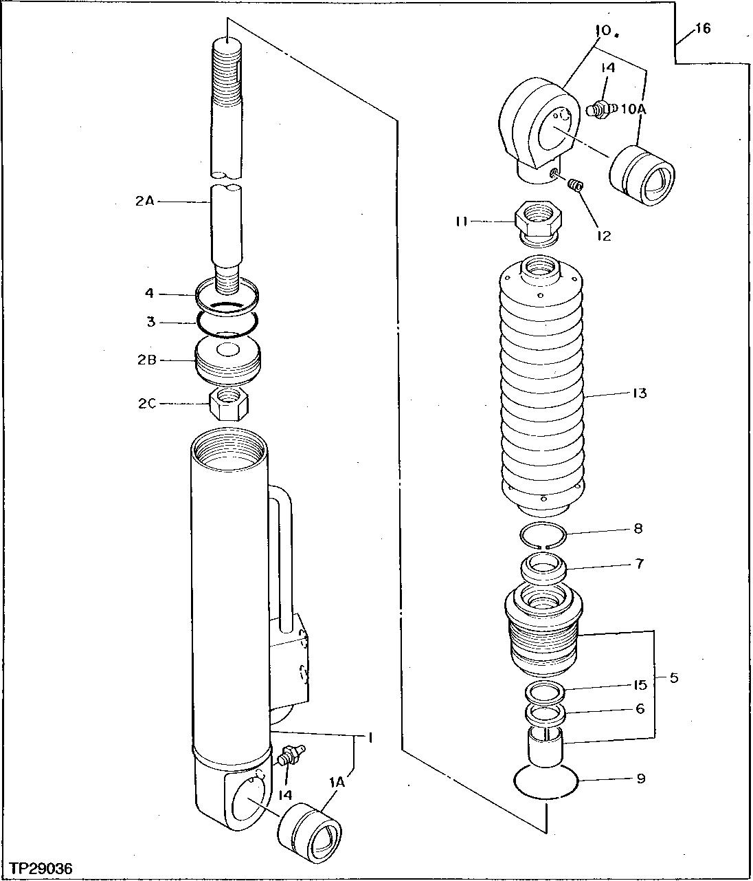 Схема запчастей John Deere 95D - 12 - STEERING CYLINDER 960 - STEERING SYSTEM 9