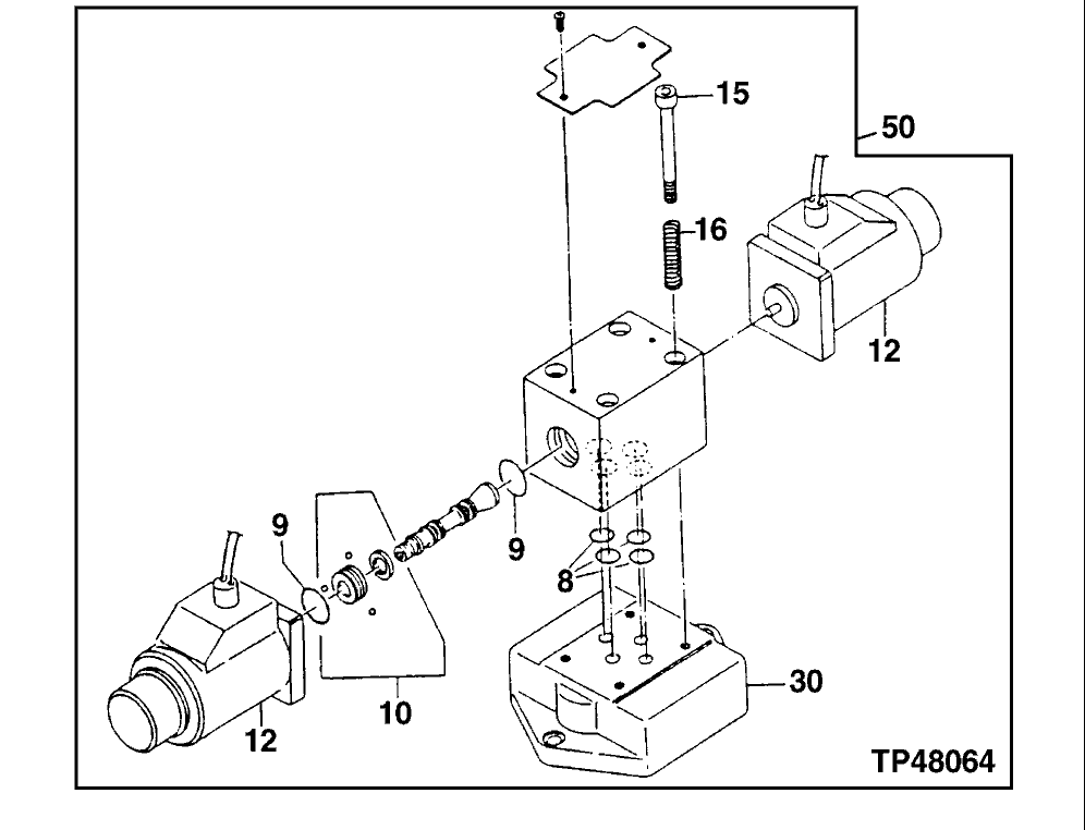 Схема запчастей John Deere 95D - 18 - REPLACEMENT STEERING SWITCH VALVE 960 - STEERING SYSTEM 9