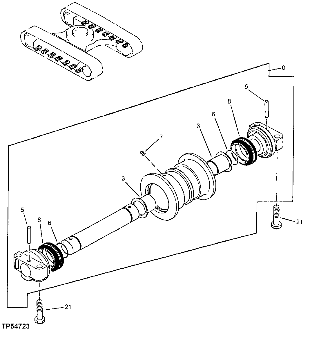 Схема запчастей John Deere 90E - 5 - Lower Roller 0130 Track Systems