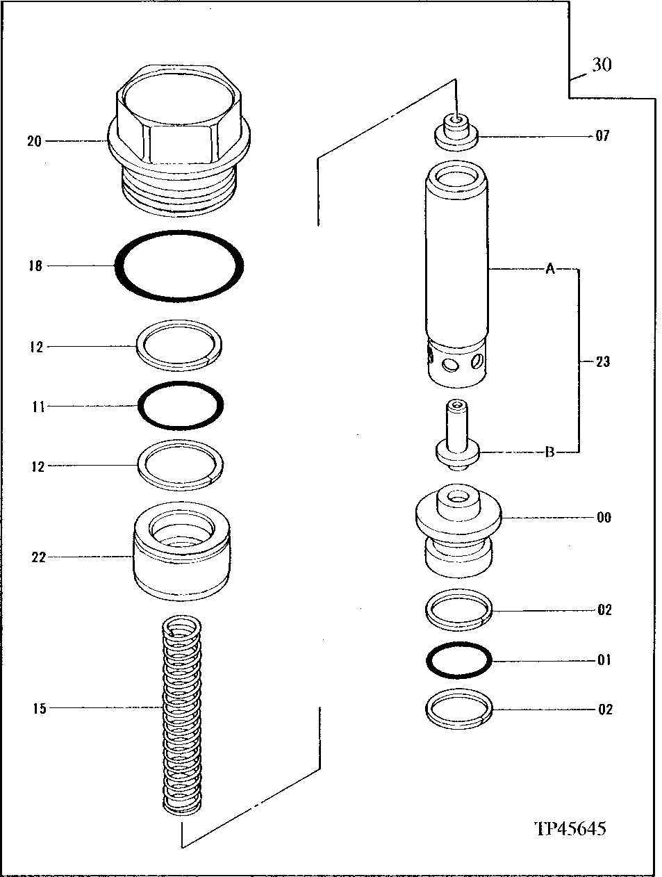 Схема запчастей John Deere 90E - 17 - Relief Valve (025000 - ) 0260 Axles, Diff. & Susp. Sys. Hyd. (Incl. Fwd)