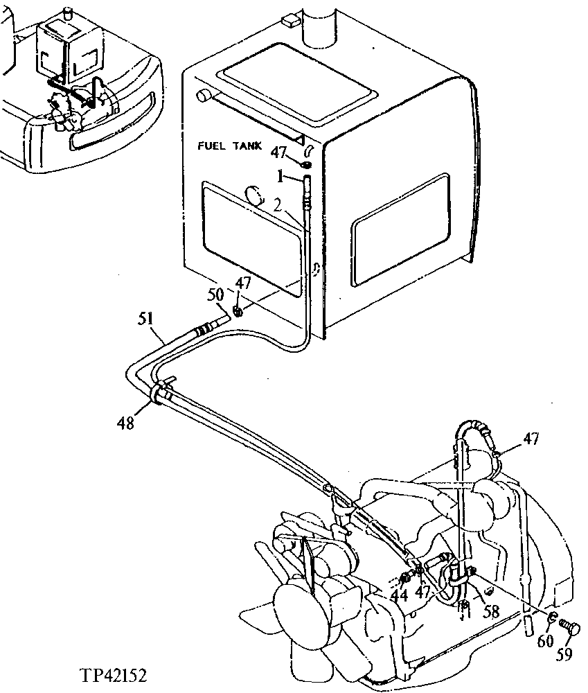 Схема запчастей John Deere 90E - 75 - Fuel Lines ( - 024999) 0560 External Fuel Supply Systems