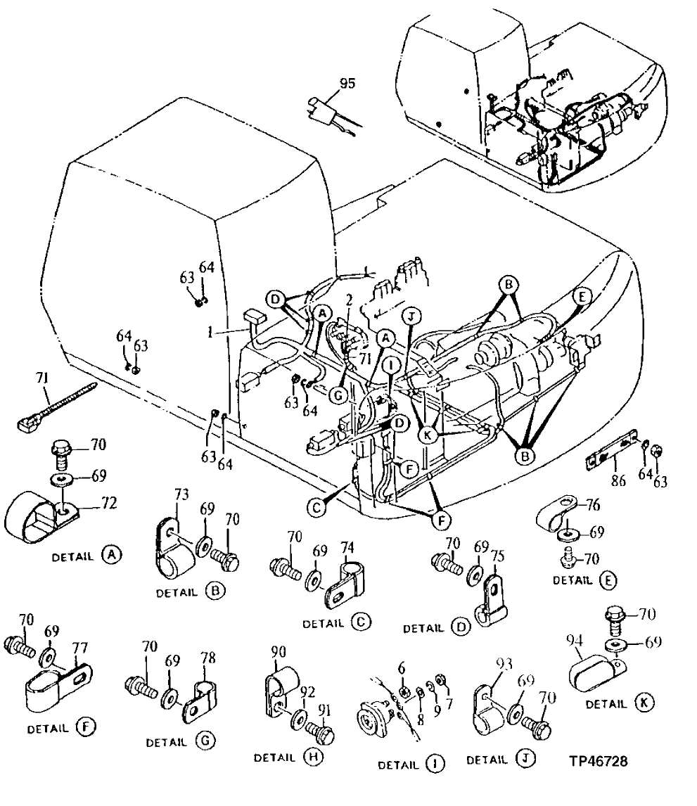 Схема запчастей John Deere 90E - 98 - Machine Wiring Harness 1674 Wiring Harness And Switches