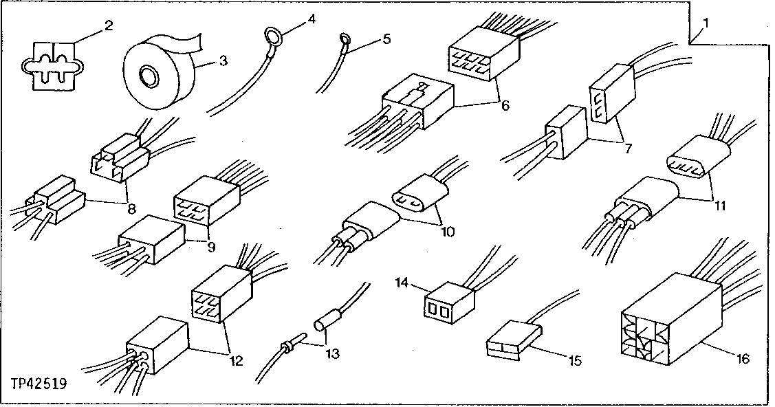 Схема запчастей John Deere 90E - 100 - Wiring Harness Kit 1674 Wiring Harness And Switches