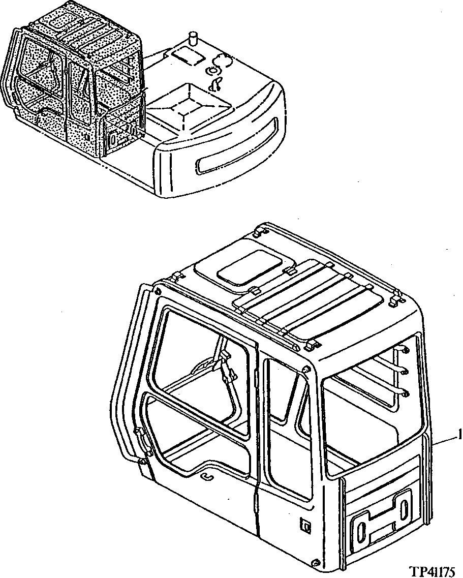 Схема запчастей John Deere 90E - 108 - Cab 1810 Operator Enclosure