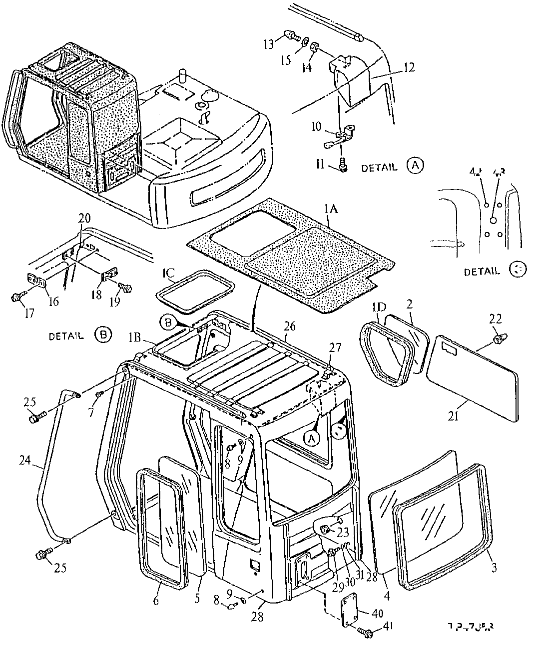 Схема запчастей John Deere 90E - 109 - Cab 1810 Operator Enclosure