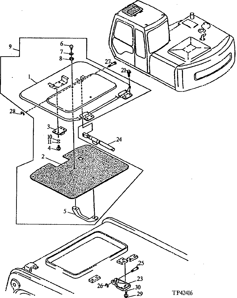 Схема запчастей John Deere 90E - 113 - Cab ( - 020056) 1810 Operator Enclosure