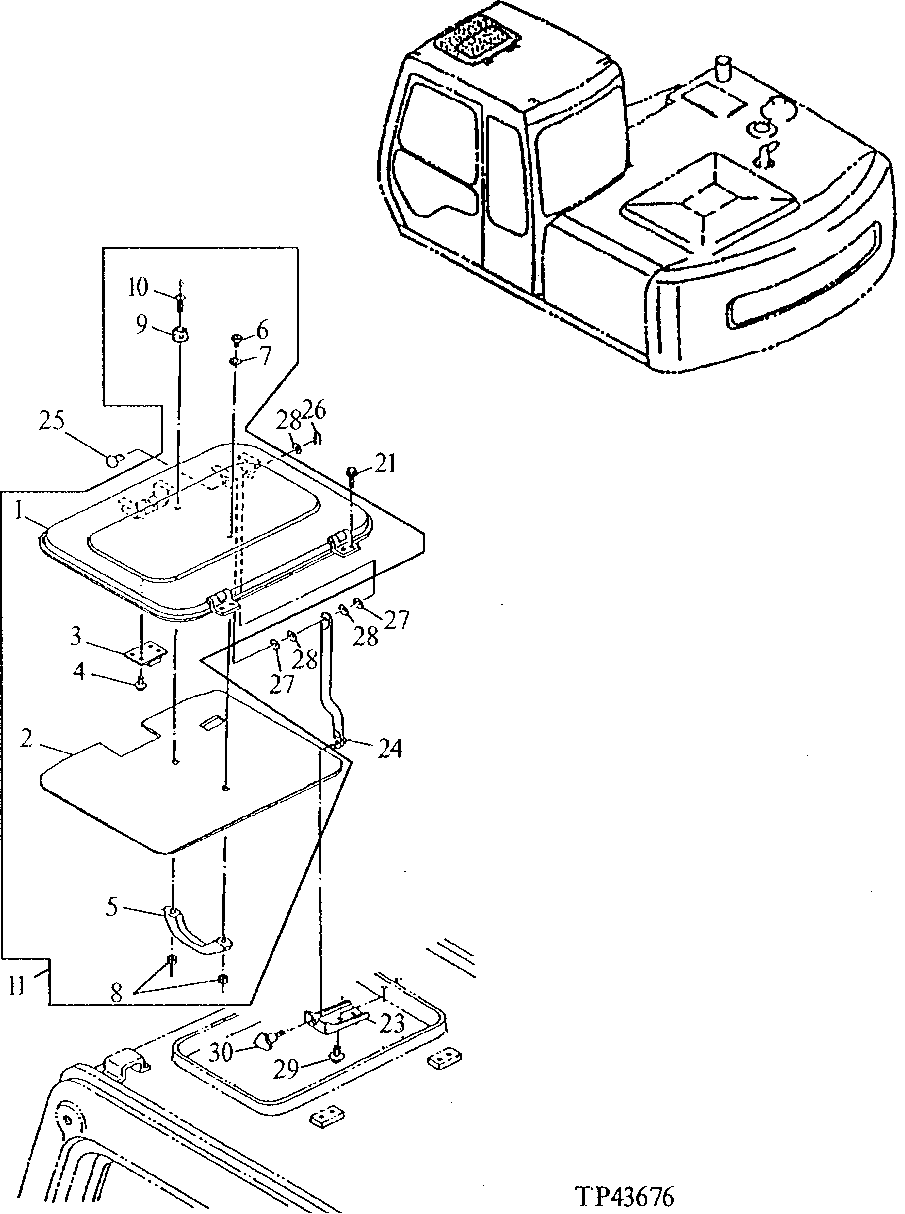 Схема запчастей John Deere 90E - 114 - Cab (020057 - ) 1810 Operator Enclosure