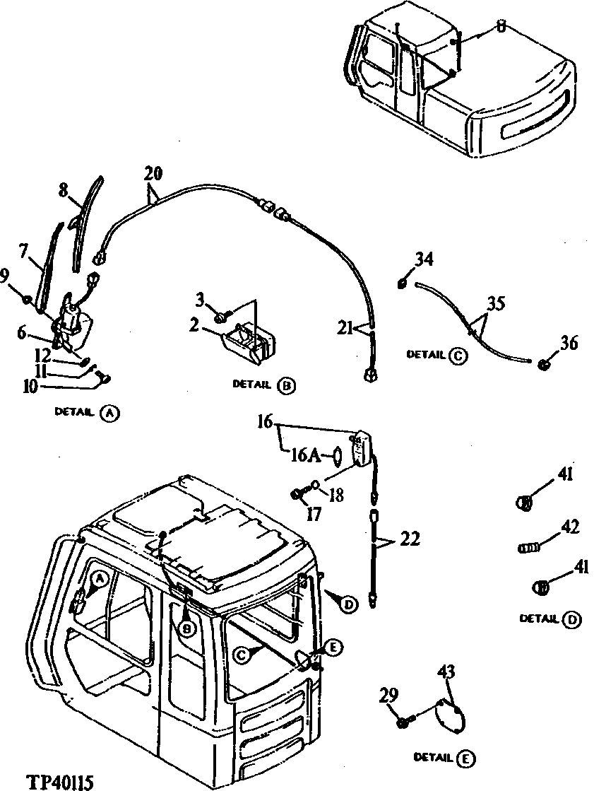 Схема запчастей John Deere 90E - 119 - Cab 1810 Operator Enclosure