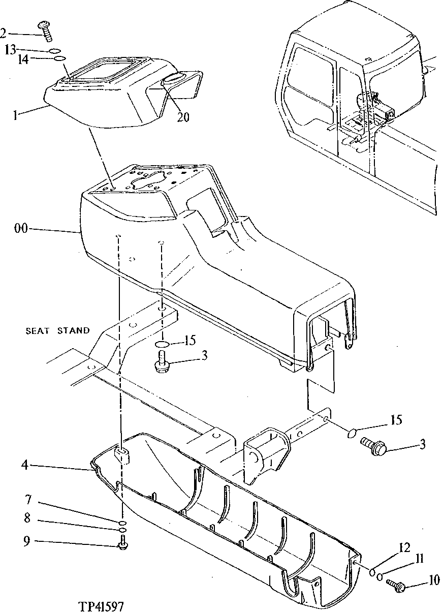 Схема запчастей John Deere 90E - 121 - Right Console ( - 024999) 1810 Operator Enclosure