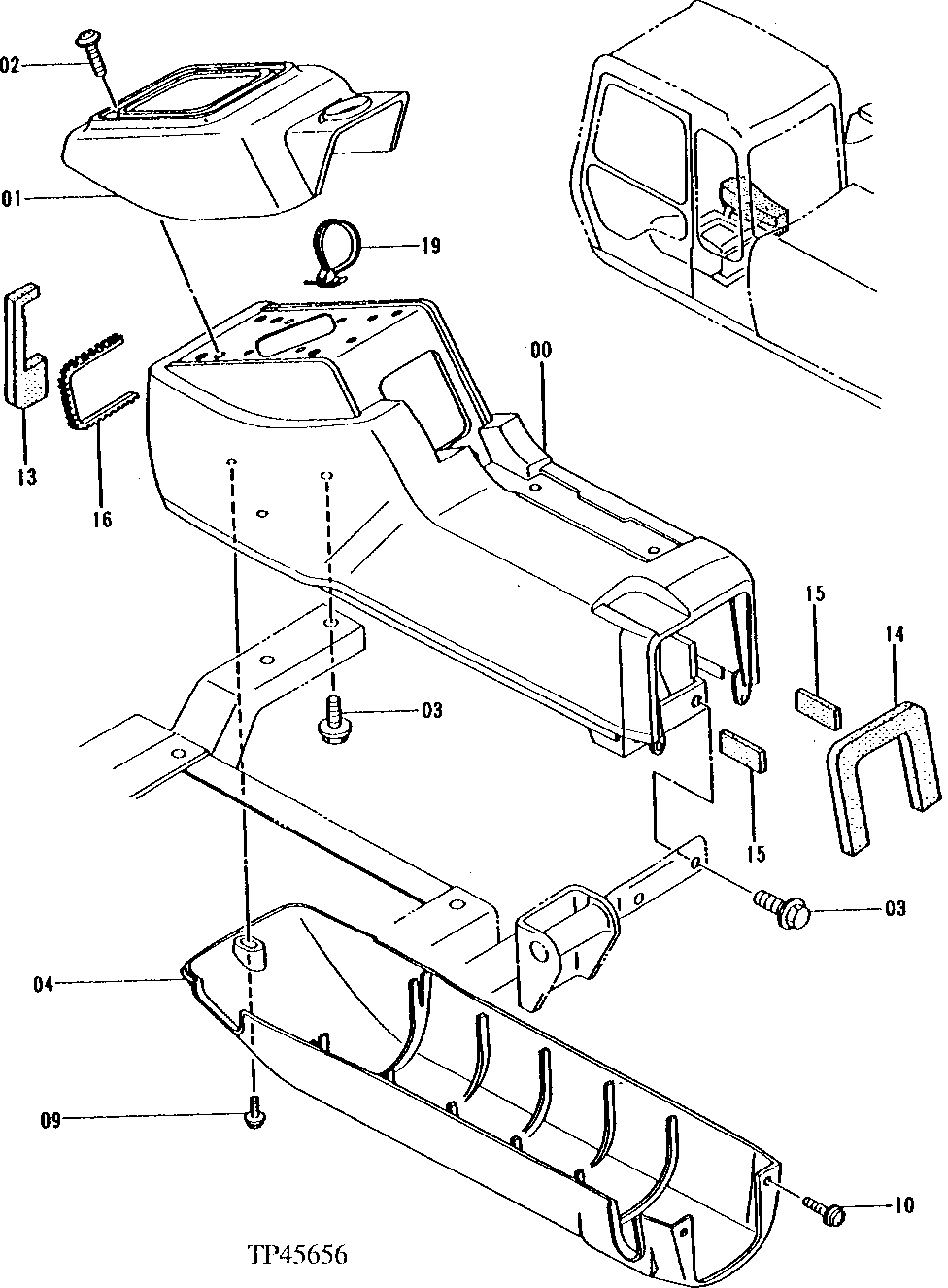 Схема запчастей John Deere 90E - 122 - Right Console (025000 - ) 1810 Operator Enclosure