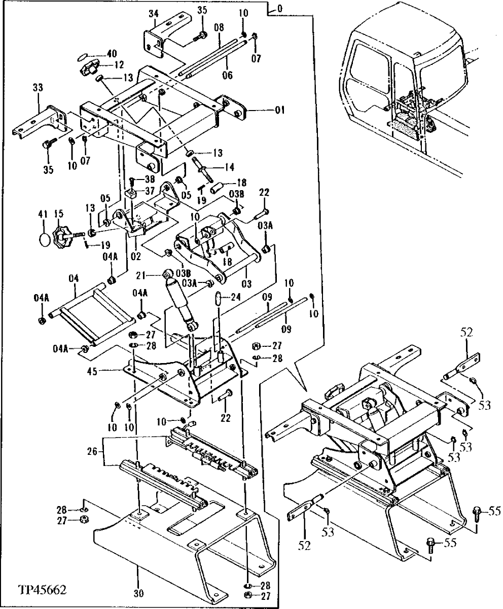 Схема запчастей John Deere 90E - 136 - Seat Stand (Air Suspension) (025000 - ) 1821 Seat And Seat Belts