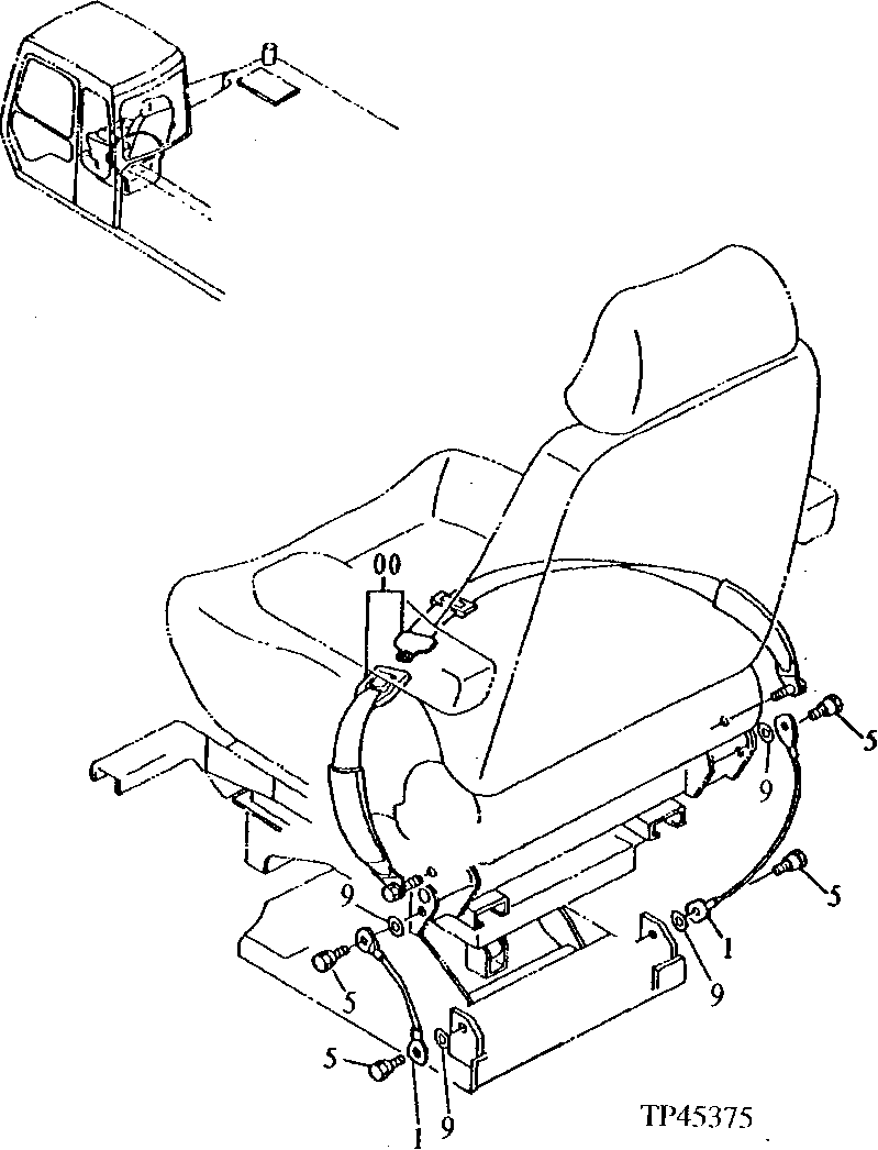 Схема запчастей John Deere 90E - 139 - Seat Belt (025000 - ) 1821 Seat And Seat Belts