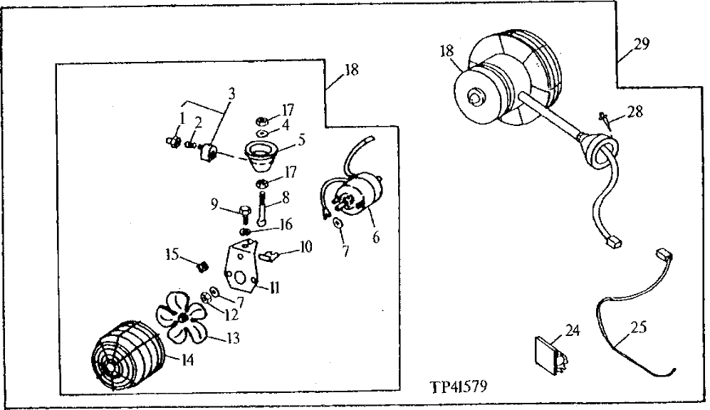 Схема запчастей John Deere 90E - 148 - Cab Air Circulation Fan 1830 Heating & Air Conditioning