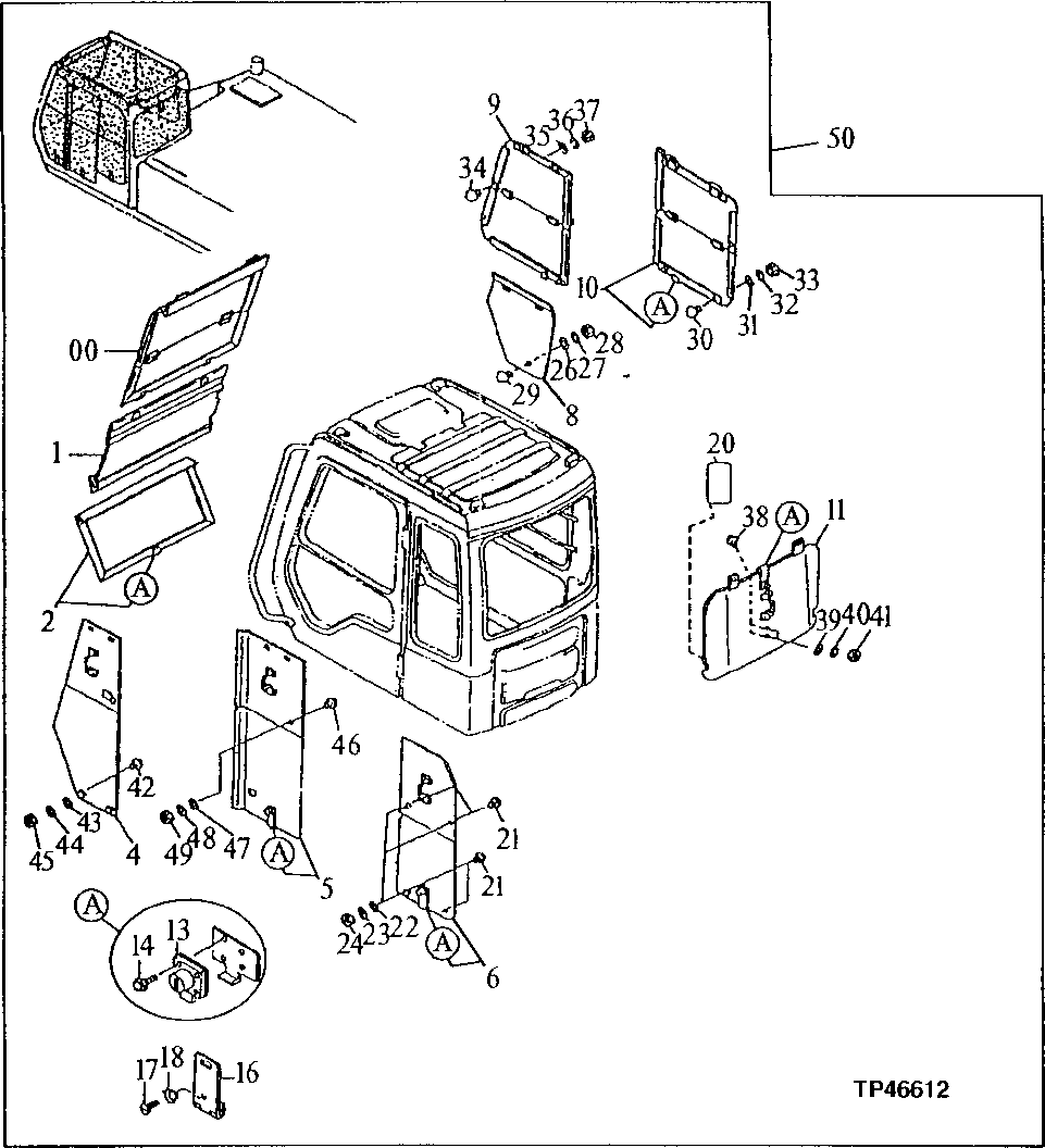 Схема запчастей John Deere 90E - 161 - Vandal Protection Kit 1910 Hood Or Engine Enclosure