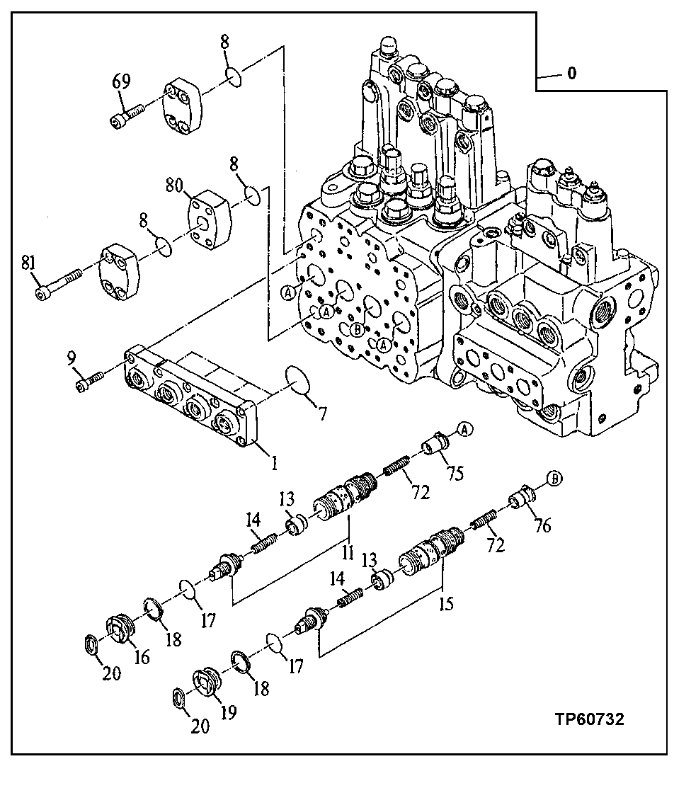 Схема запчастей John Deere 90E - 179 - Control Valve 2160 Vehicle Hydraulics