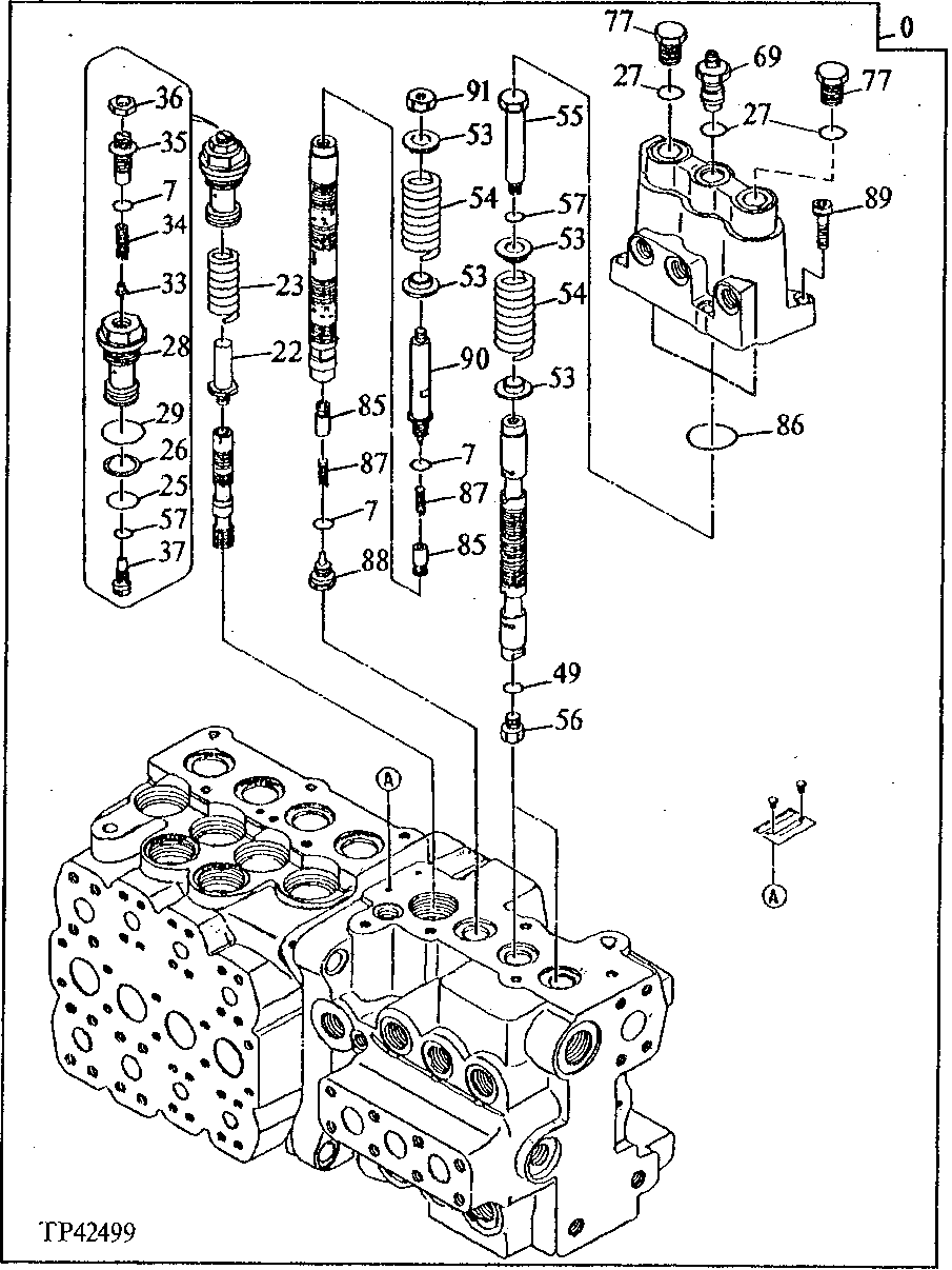 Схема запчастей John Deere 90E - 180 - Control Valve ( - 024999) 2160 Vehicle Hydraulics