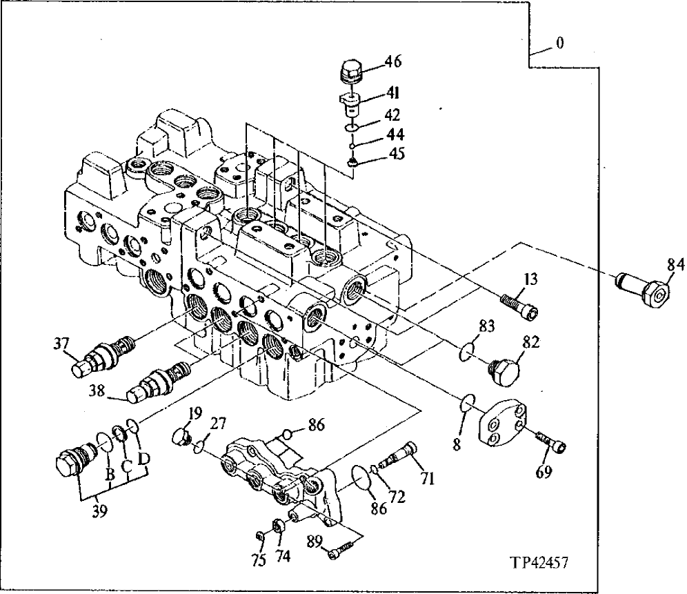 Схема запчастей John Deere 90E - 184 - Control Valve 2160 Vehicle Hydraulics