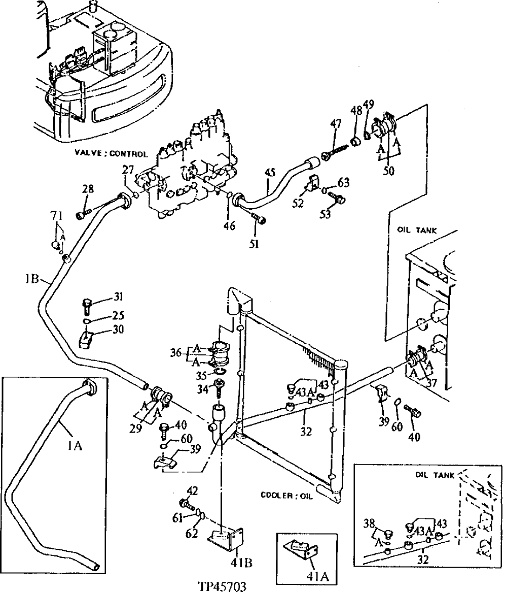 Схема запчастей John Deere 90E - 176 - Oil Cooler Lines 2160 Vehicle Hydraulics