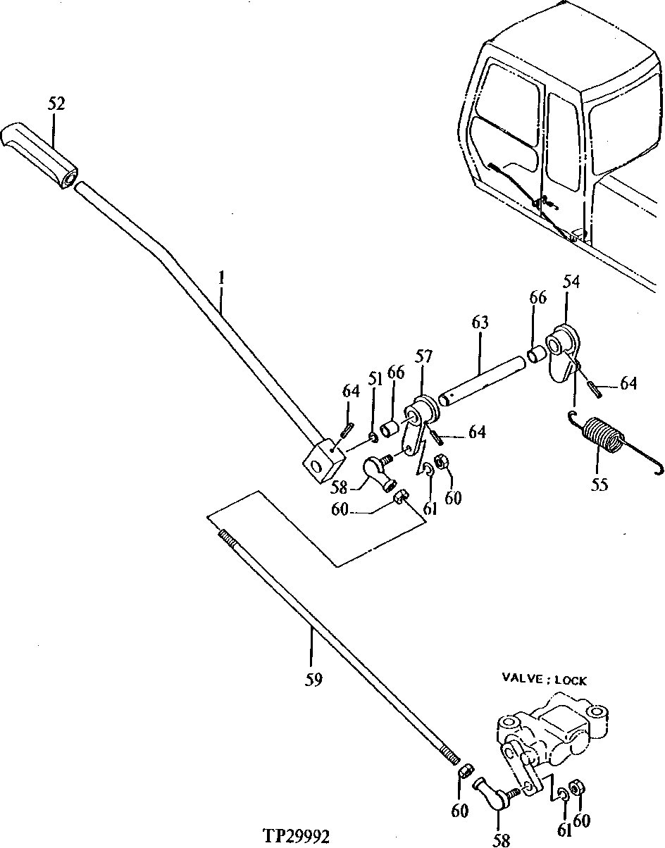 Схема запчастей John Deere 90E - 210 - Control Lever ( - 025689) 3315 Controls Linkage