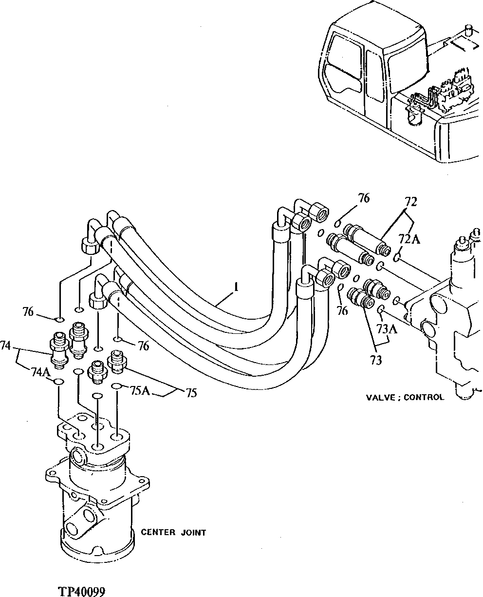 Схема запчастей John Deere 90E - 223 - Main Hydraulic Lines 3360 Hydraulic System