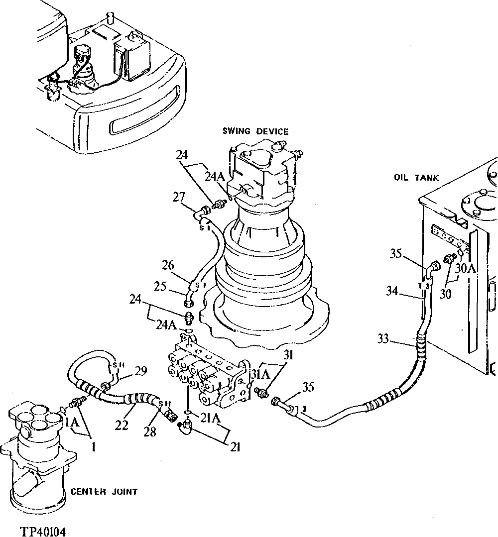 Схема запчастей John Deere 90E - 228 - Pilot Lines 3360 Hydraulic System