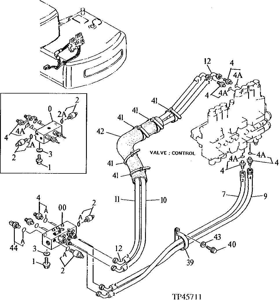 Схема запчастей John Deere 90E - 229 - Pilot Lines 3360 Hydraulic System