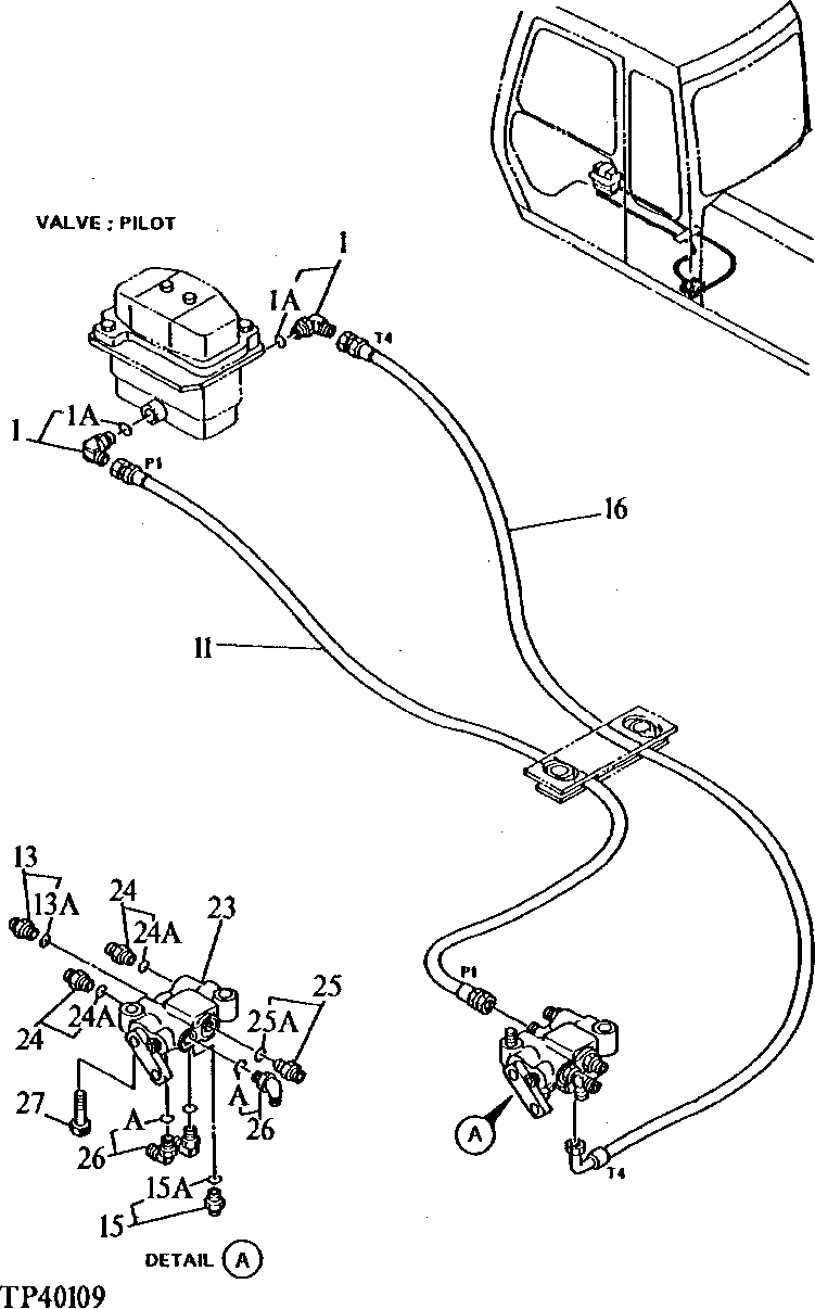 Схема запчастей John Deere 90E - 233 - Pilot Lines 3360 Hydraulic System