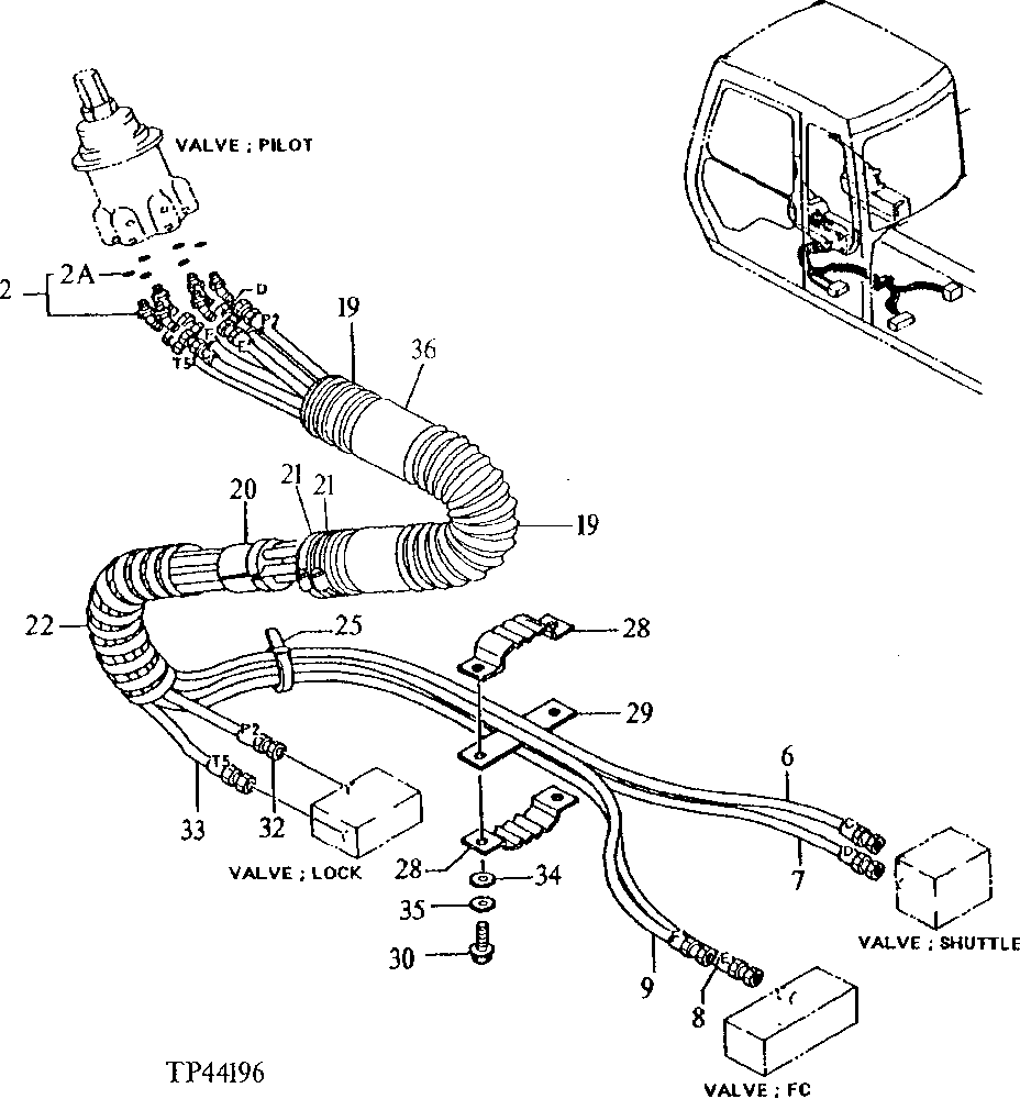 Схема запчастей John Deere 90E - 234 - Pilot Lines 3360 Hydraulic System