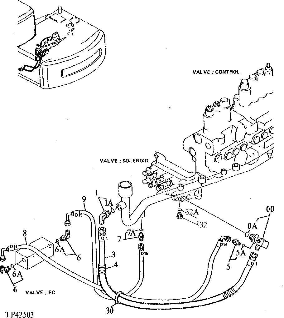 Схема запчастей John Deere 90E - 236 - Pilot Lines 3360 Hydraulic System