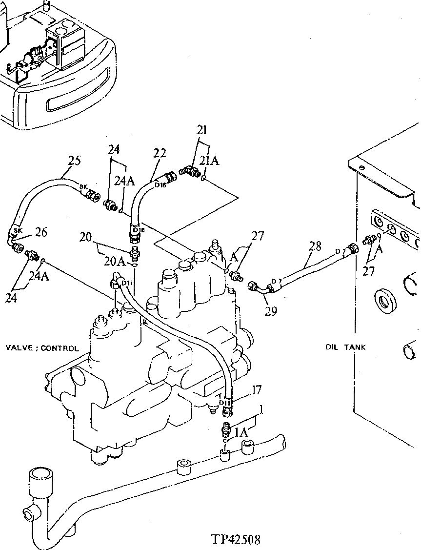 Схема запчастей John Deere 90E - 237 - Pilot Lines 3360 Hydraulic System