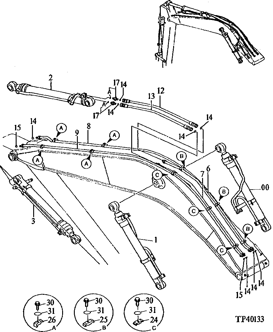 Схема запчастей John Deere 90E - 238 - Front Lines 3360 Hydraulic System