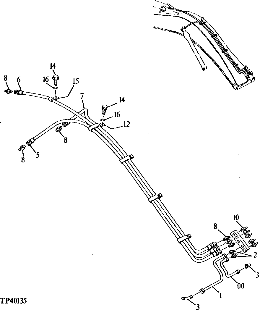 Схема запчастей John Deere 90E - 242 - Lubricate Lines (Semi-Long Arm) 3360 Hydraulic System