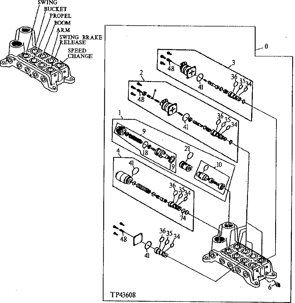 Схема запчастей John Deere 90E - 243 - Solenoid Valve 3360 Hydraulic System