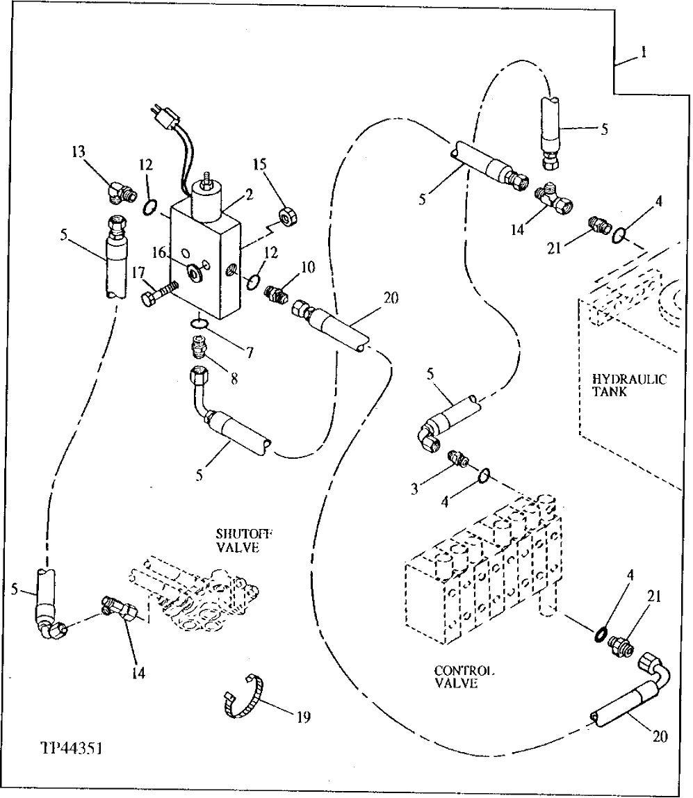 Схема запчастей John Deere 90E - 258 - Electric Foot Switch For Auxiliary Control (One Solenoid) 3360 Hydraulic System